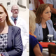 Jenny Beth Martin, co-founder of the Tea Party Patriots lobby group, speaking at a press conference for ‘America’s Frontline Doctors’ on July 27, 2020 (left) and Martin speaking at a White House roundtable with President Trump on July 7, 2020 (right)
